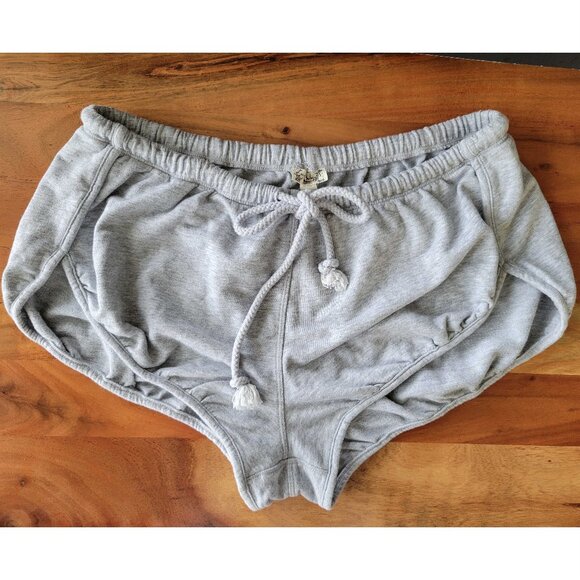 NWOT Free People Intimately Size S Cotton Tie Waist Neutral Lounge Shorts - Picture 2 of 6